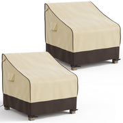 MR. COVER front view of two packaged chair covers showing fit and color for easy identification