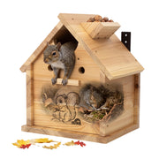 MRHN front view showing fir wood exterior and entrance, clear nesting benefit
