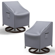 Mrrihand front view of covered swivel chair showing full protection