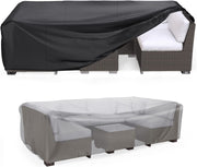 Mrrihand front view of cover protecting patio furniture and blocking rain