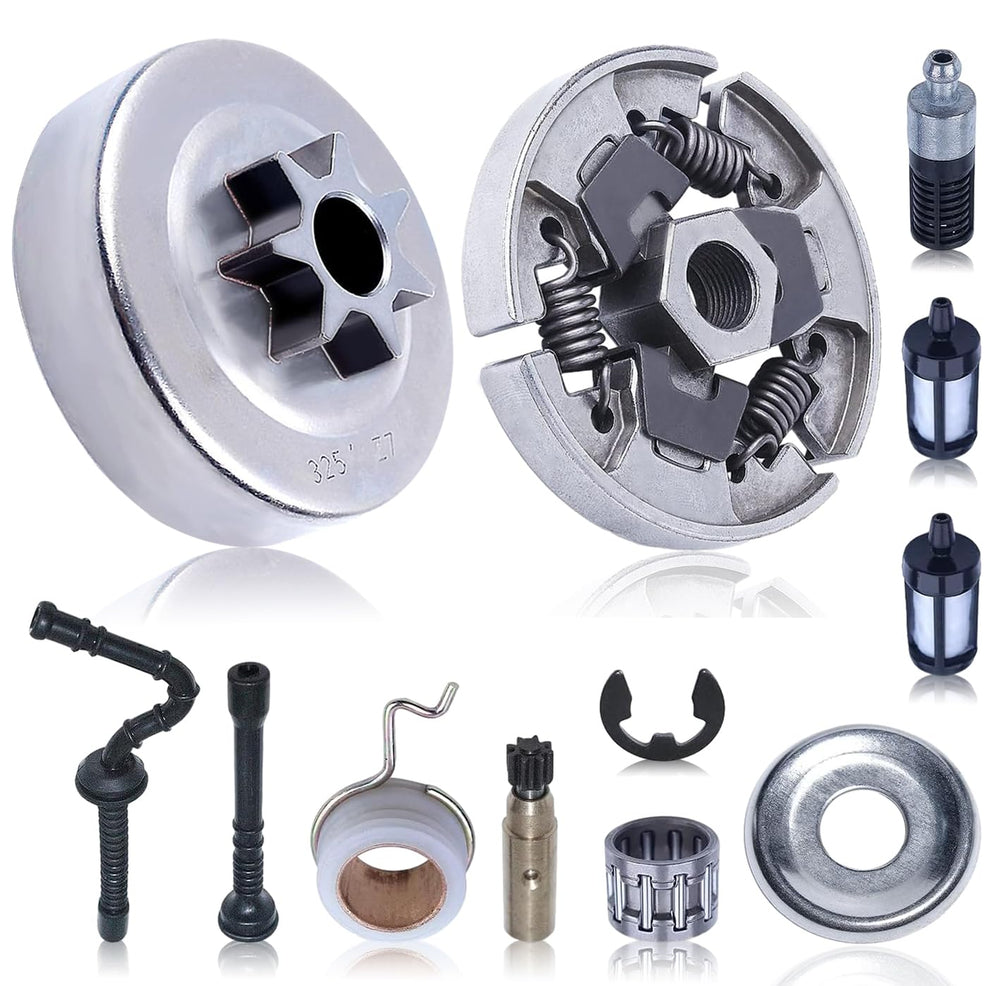 Mtanlo front view of .325" 7T clutch drum restoring chain drive