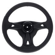 MTD steering wheel front view showing brand and easy replacement