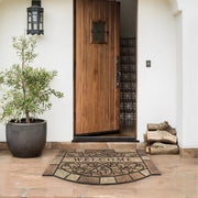 MTOUOCK front view welcome mat leaves design, durable curb appeal