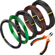 Mudder front packaging showing five aluminum bonsai wire rolls and cutter, convenient all-in-one kit