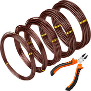 Mudder front packaging showing five brown aluminum wire rolls and cutter for convenience