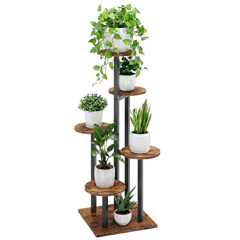 Mugovelo front view of full 5-tier plant stand showing compact layout and balance