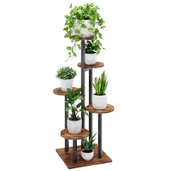Mugovelo front view of full 5-tier plant stand showing compact layout and balance