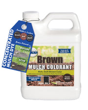 Mulch Worx bottle front view showing product and coverage benefit