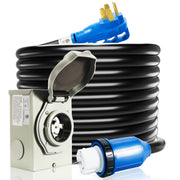 MULMART inlet box and plug front view showing durable weatherproof design and secure connection