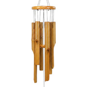 MUMTOP front view showing full 29-inch bamboo wind chime and rustic appeal