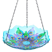 MUMTOP front view showing peacock design and inviting bowl for birds