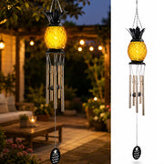 MUMTOP front view of pineapple chime showing lamp and tubes, enhances curb appeal