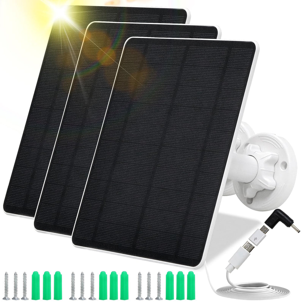 MUZUZZI front-facing solar panel with mount showing compact design and easy installation benefit