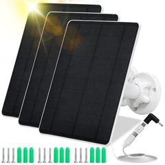 MUZUZZI front-facing solar panel with mount showing compact design and easy installation benefit