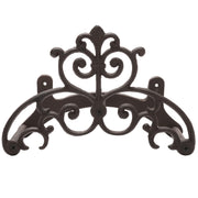 MyGift front view of brown cast iron hose hanger showing sturdy storage benefit