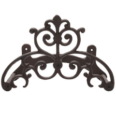 MyGift front view of brown cast iron hose hanger showing sturdy storage benefit