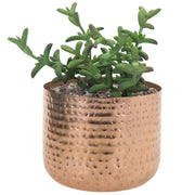 MyGift copper hammered planter front view showing polished finish and decorative appeal