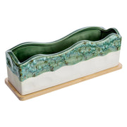 MyGift front view of seafoam green planter showing shape and glaze benefit: decorative accent