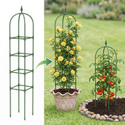 MYMULIKE obelisk front view showing sturdy design and elegant garden accent