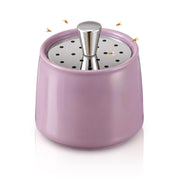 Mysora ceramic trap front view shows elegant purple jar and discreet pest control