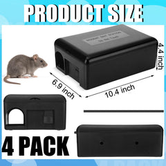 Mysora dual-entry side view highlighting rodent access and improved capture effectiveness