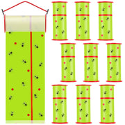 Mysora front packaging showing ten fluorescent-green flypaper rolls for bulk coverage
