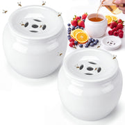 Mysora front view of two white ceramic traps showing neat packaging and discreet design