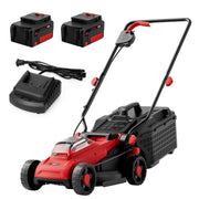 MZK 13-inch mower front angle showing compact design and easy maneuvering