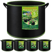 NACHLYNN front view of five grow bags showing sturdy design and space-saving set