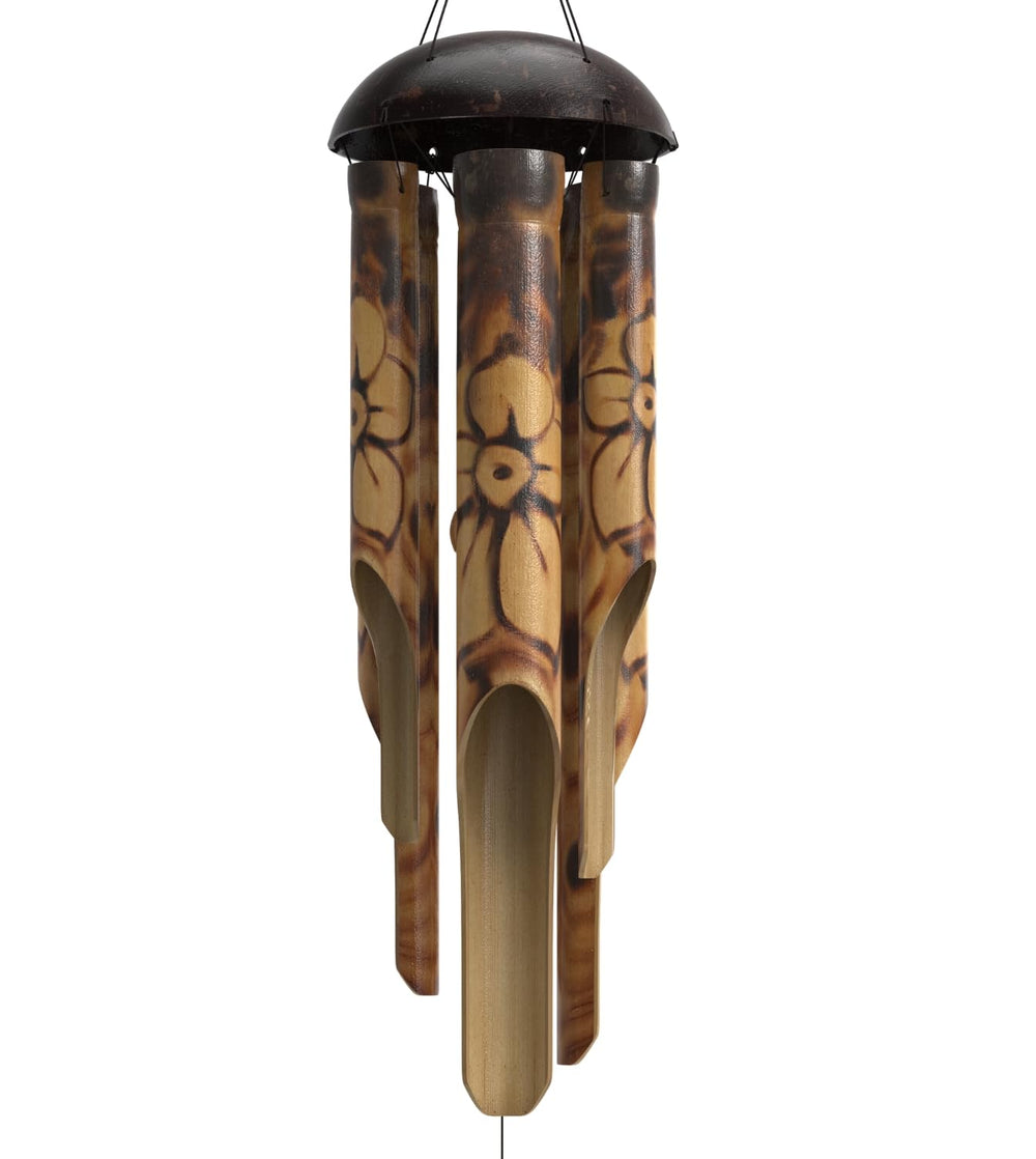 Nalulu front view showing floral burned design and calming rustic look