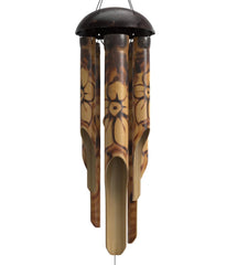 Nalulu front view showing floral burned design and calming rustic look