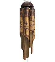 Nalulu front view showing packaged rustic bamboo wind chime and gift-ready finish