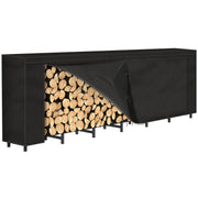 NANANARDOSO front view of 8ft rack showing organized logs and shelter benefit