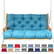 NANGELRN front view of skyblue porch swing cushion showing complete fit and style
