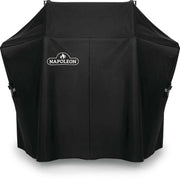 Napoleon Rogue 425 front view with cover fitted showing full protection and neat appearance
