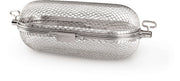 Napoleon basket front view showing stainless steel construction and secure lid benefit even cooking