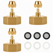 Napredak adapter front view showing brass finish and inlet for durable connection