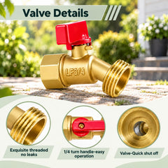 Napredak spigot quarter-turn handle close-up demonstrating quick on off control