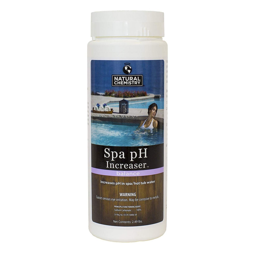 Natural Chemistry spa pH increaser front packaging showing label and product benefit for balanced water