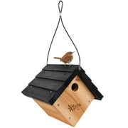 Nature's Way front view showing compact cedar house and protective entrance, promotes safe nesting