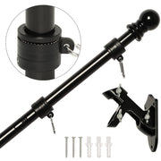 NELXINJO front view of black stainless steel pole showing sleek finish and curb appeal