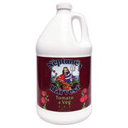 Neptune's Harvest front label on gallon bottle showing product identity and benefits