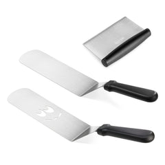 New Star Foodservice close-up of slotted turner blade, drains excess oil cleanly