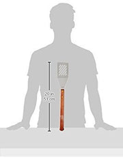 New Star Foodservice close-up of hardwood handle and brazed rivet for secure durable grip