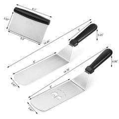 New Star Foodservice solid turner lifting burger on grill, stable flipping benefit