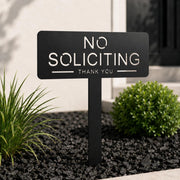 NEWEK front view of no soliciting sign showing clear message and curb appeal