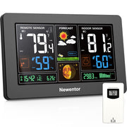 Newentor front color display showing time and forecast for quick viewing