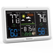 Newentor front display showing weather data and easy readability benefit
