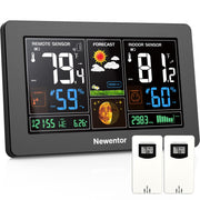 Newentor front view color LCD showing temperature and humidity for quick monitoring