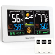Newentor weather station front view showing color LCD for quick at-a-glance readings